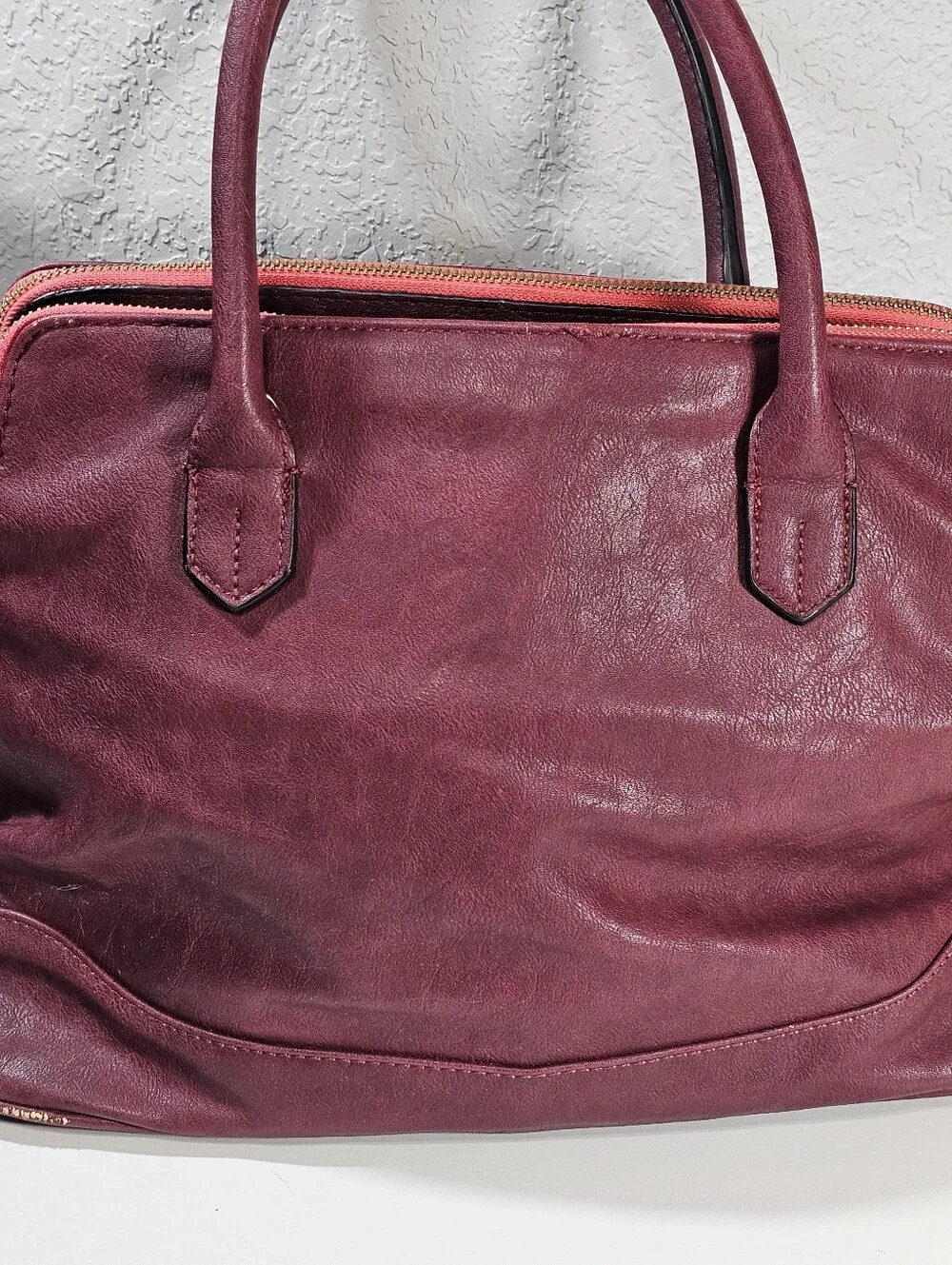 London Fog satchel Maroon Faux-leather
